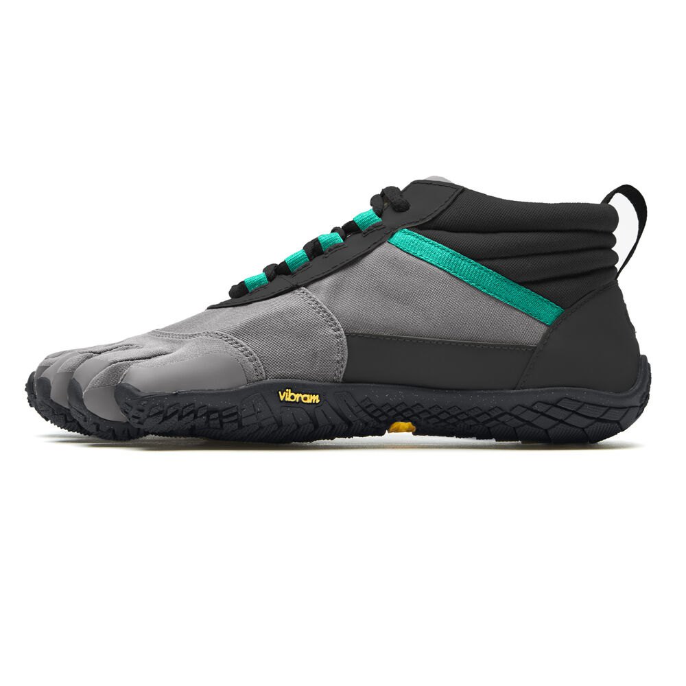 Vibram FiveFingers Dame Løbesko Sort/Grå/Grøn - V-Trek Insulated - 5897JSOQY